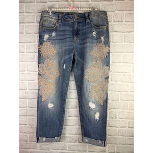 Miss Me Boyfriend Ankle Embroidery Lacey STYLE NO JB7664A  Women’s Size 29 Retro